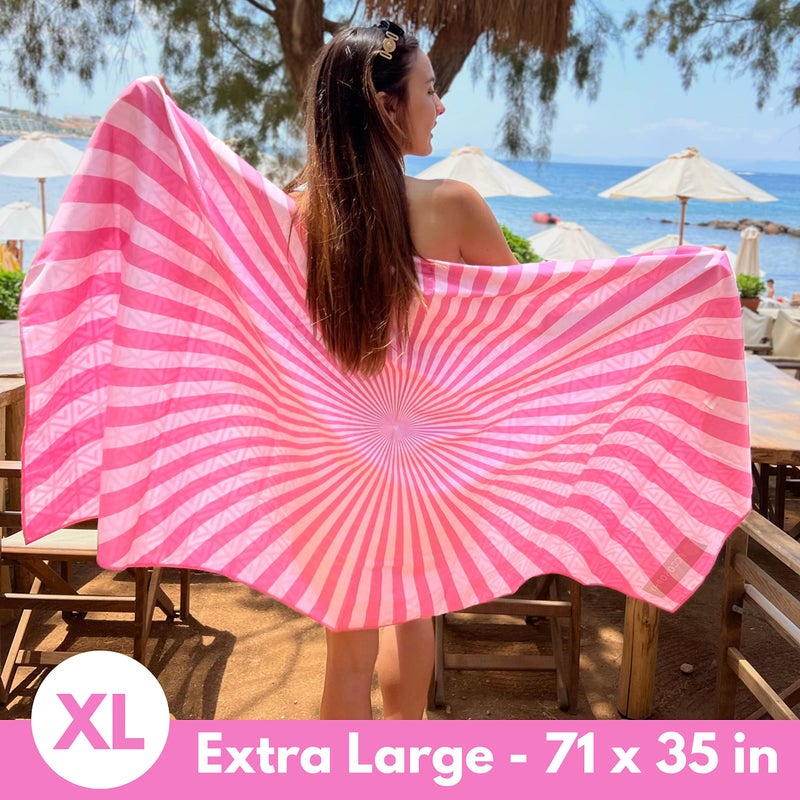 ECCOSOPHY Microfiber Beach Towel -Sand Free Towels are Quick Dry, Light Weight, Super Absorbent-Perfect Pool, Travel, Cruise, Camping Essentials - Oversized Extra Large for Adults (Cancun) - Image 2